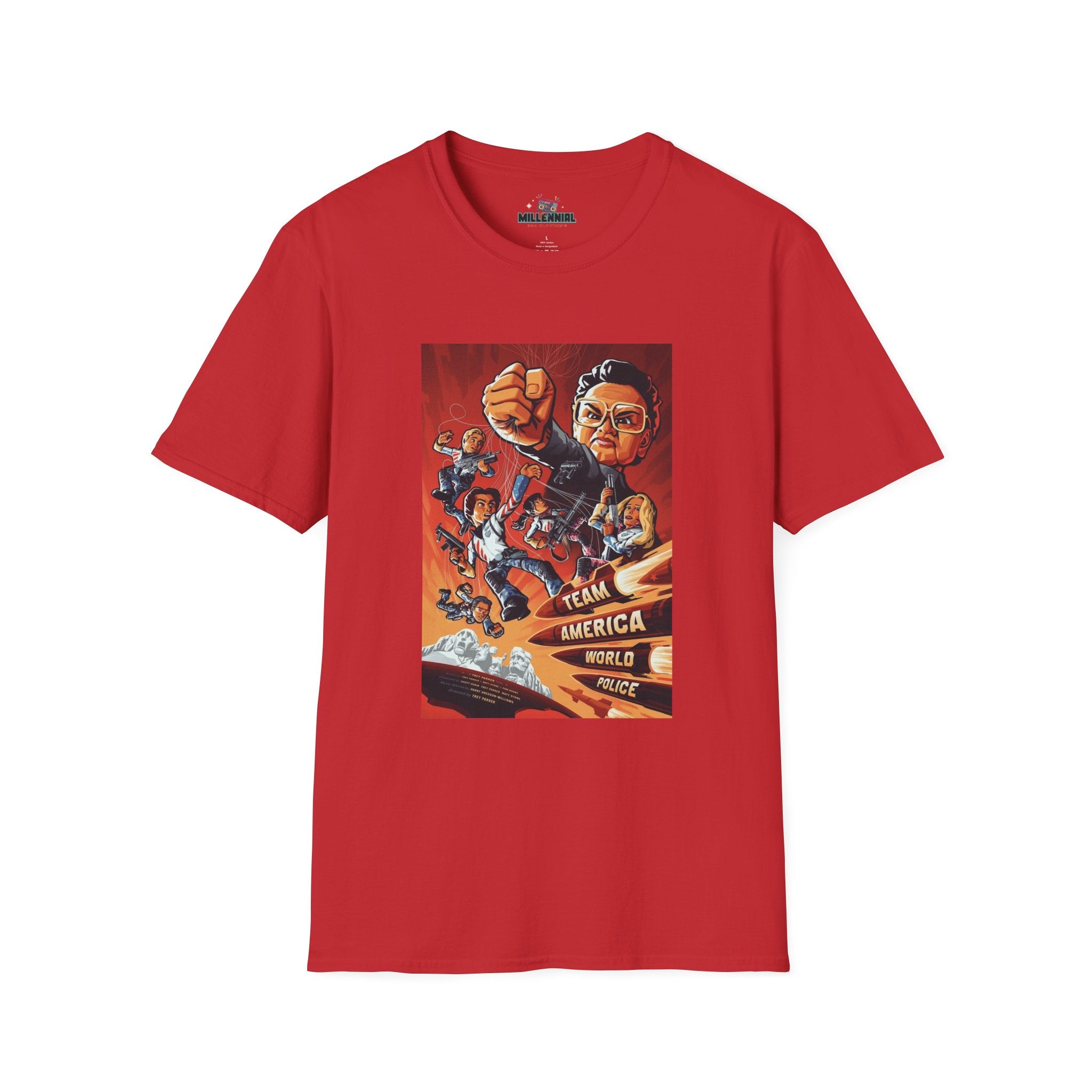 Team America Graphic T-Shirt – Bold & Nostalgic 2000s Movie Tee - Millennial Era Clothing