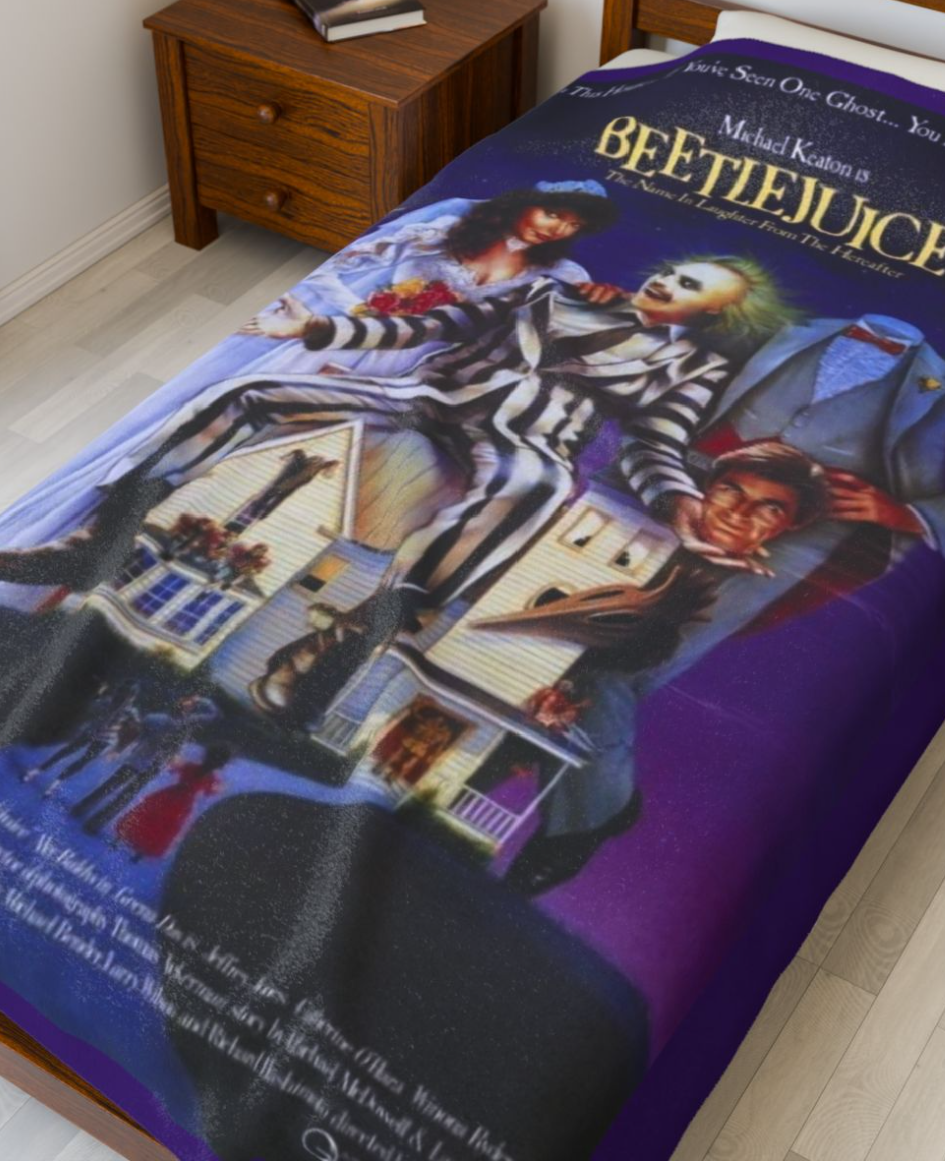 Beetlejuice Plush Blanket – Spooky & Cozy 80s Movie Throw