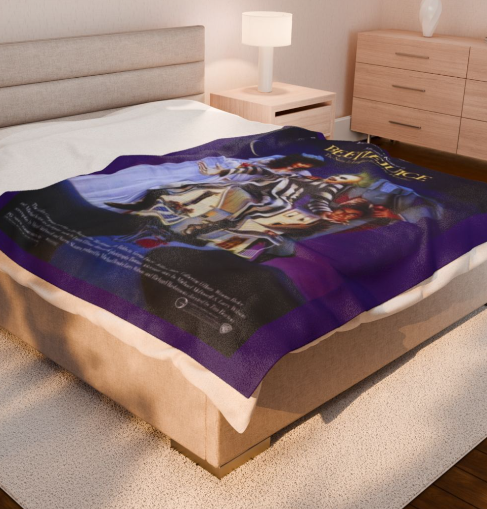 Beetlejuice Plush Blanket – Spooky & Cozy 80s Movie Throw